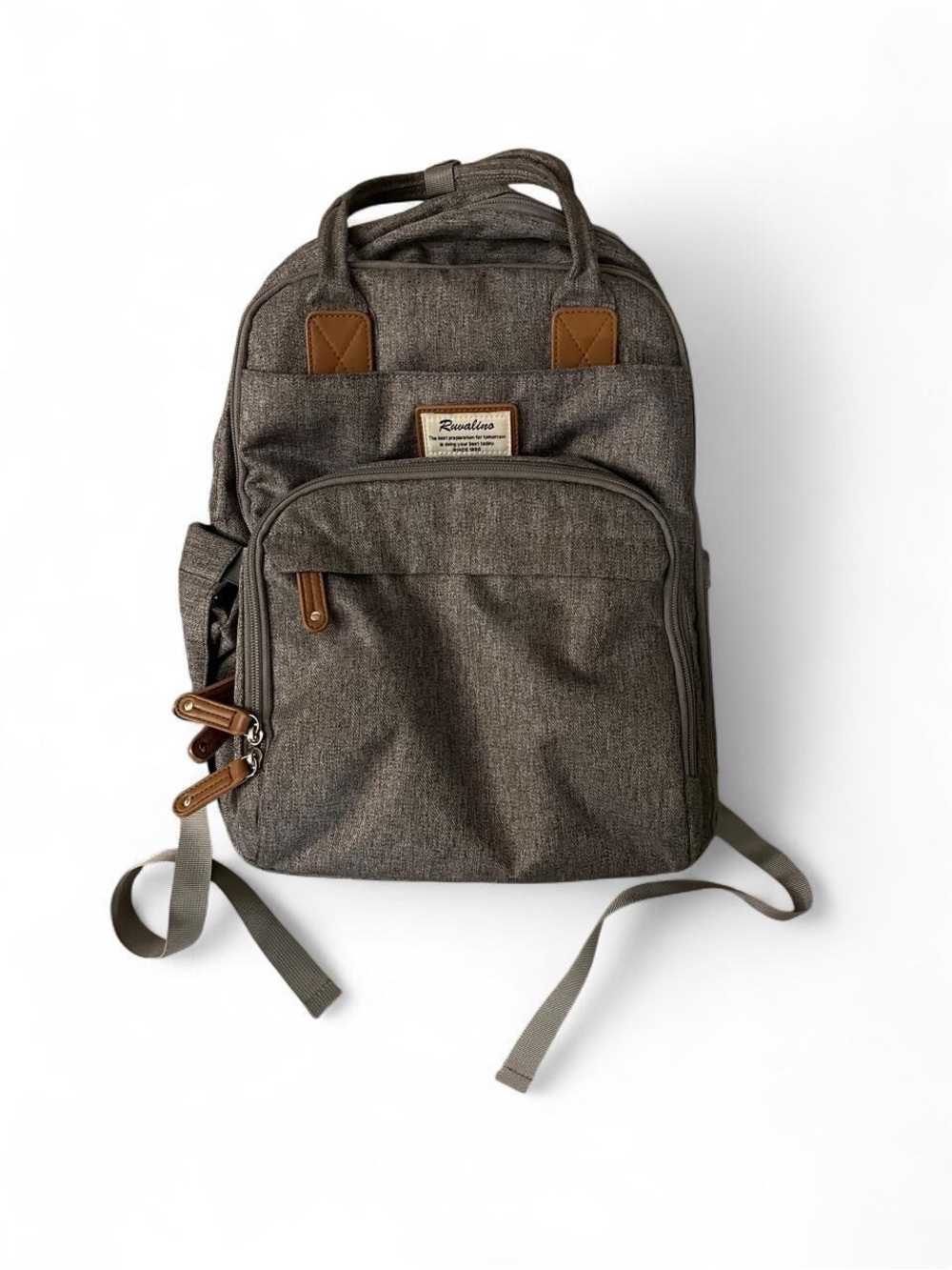 NEW Ruvalino Gray Diaper Bag Backpack